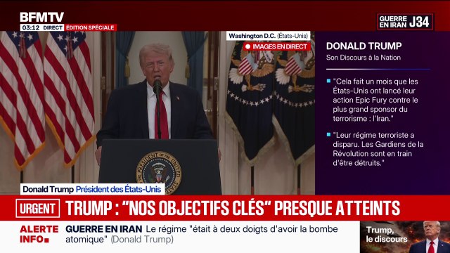 Guerre au Moyen-Orient: Nos objectifs clés seront bientôt atteints , explique Donald Trump, président des États-Unis