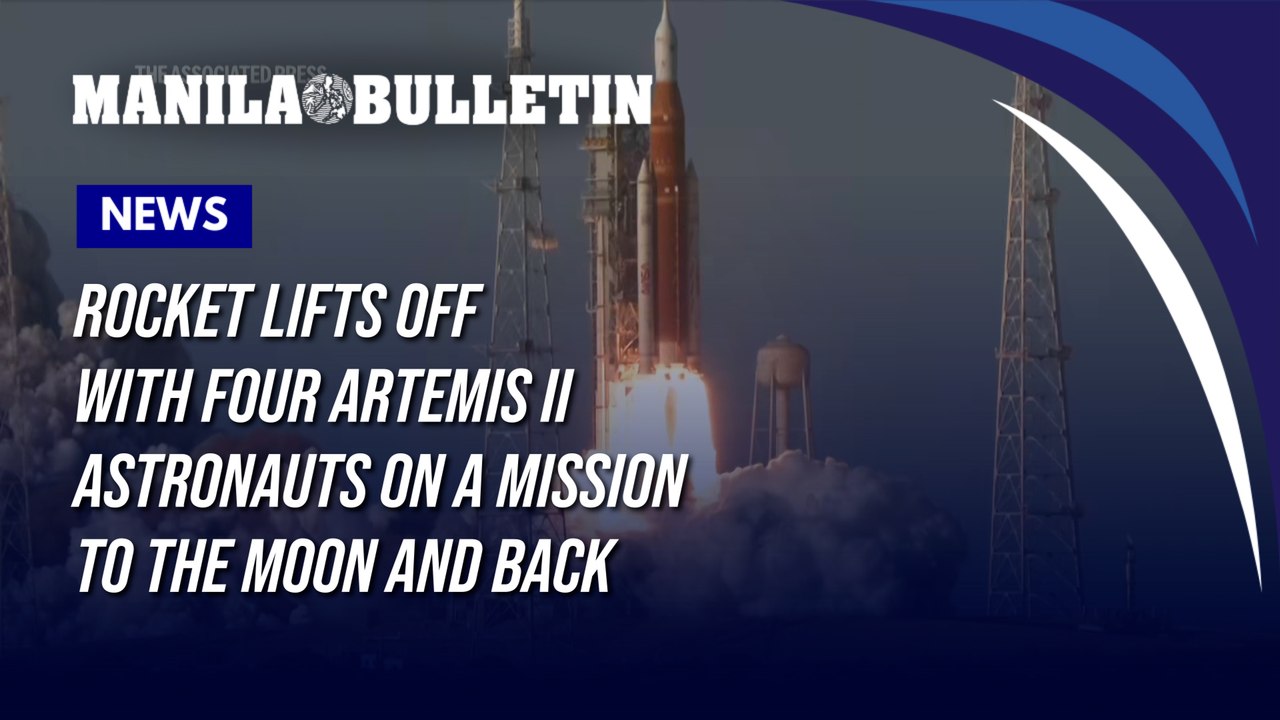 Rocket lifts off with four Artemis II astronaut...