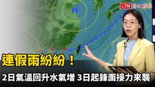 連假雨紛紛！今氣溫回升水氣增 明起鋒面接力來襲