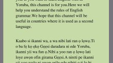 KỌ GẸẸSI NI EDE YORUBA(Atọka akoonu) ni ede abinibi rẹ