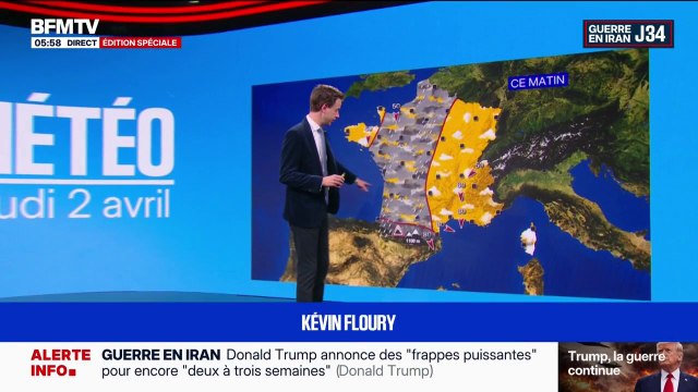 Des conditions météo encore très dégradées sur l'ensemble du territoire: la météo de ce jeudi 2 avril 2026