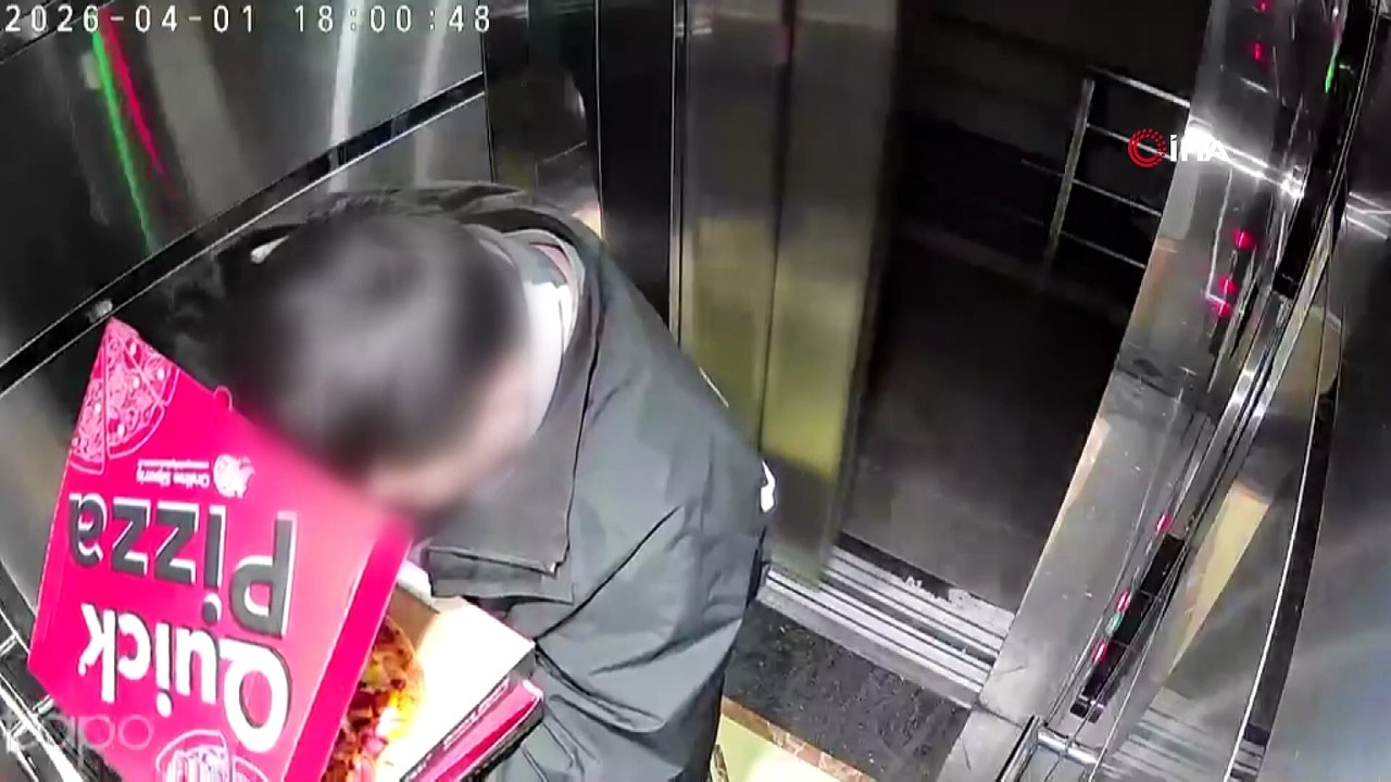 Skandal teslimat! Kurye pizzayı götürmeden yedi, ardından asansöre tuvaletini yaptı