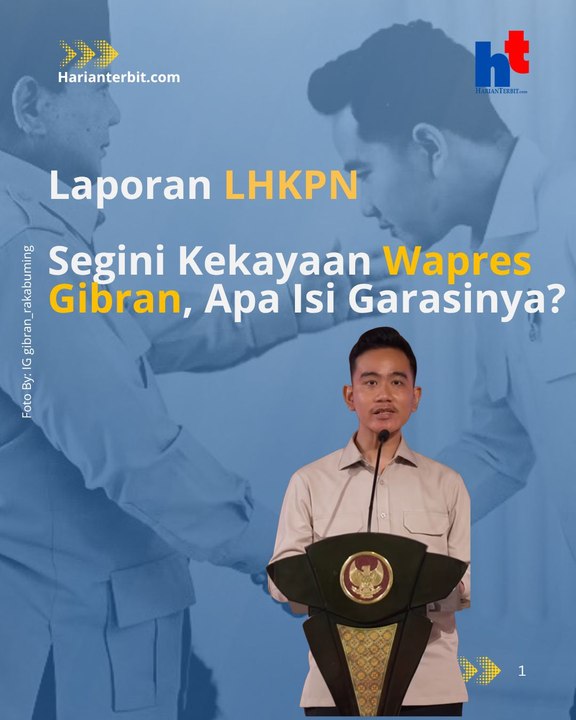 Laporan LHKPNSegini Kekayaan Wapres Gibran, Apa Isi Garasinya??
