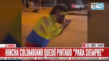 Hincha colombiano se pintó todo el cuerpo... ¡y ahora no se lo puede quitar!