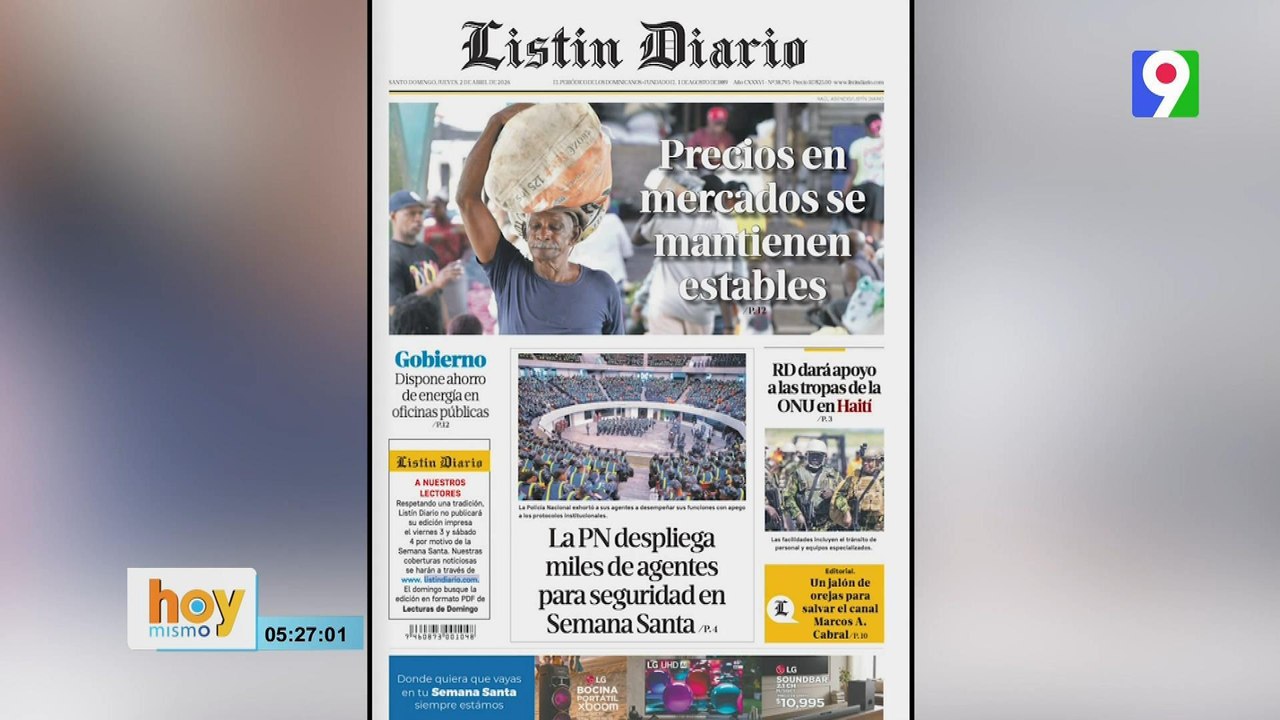Titulares prensa dominicana jueves 02 de abril 2026 | Hoy Mismo