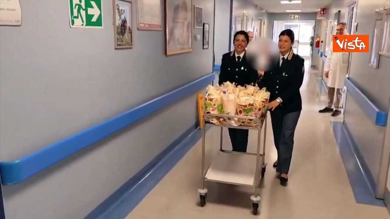 Polizia di Stato in visita all'Unita Spinale del CTO di Roma in occasione della Pasqua