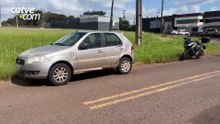 Batida entre carro e moto deixa dois feridos no Pioneiros Catarinenses