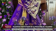 Devotos de Falcón participan en la tradicional procesión del Nazareno en el Jueves Santo