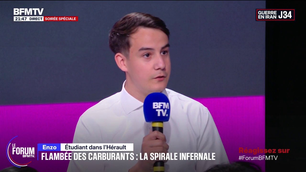 FORUM BFMTV - "Concrètement, je fais 50 kilomètres pour aller travailler tous les matins et 50 kilomètres retour", témoigne Enzo Houde, étudiant dans l'Hérault