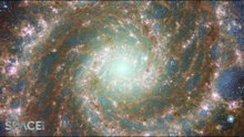 Phantom Galaxy Seen Through James Webb and Hubble Telescope