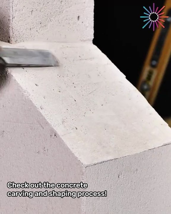 Concrete carving and shaping process!💯
