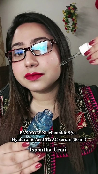PAX MOLY Niacinamide 5% + Hyaluronic Acid 5% Serum | Best Serum for Acne & Glowing Skin ✨ | Ispontha Urmi
