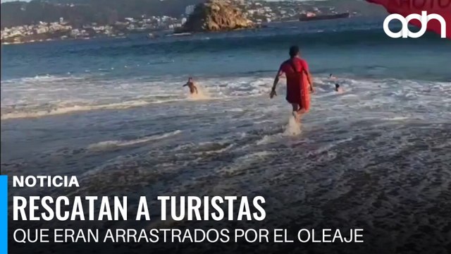 Rescatan a dos turistas en playa de Acapulco tras ignorar restricciones
