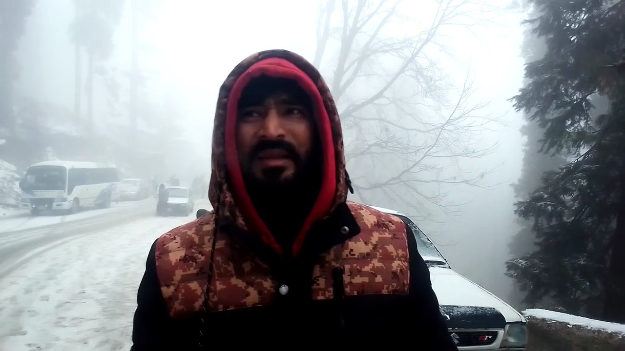Tourist enjoy in snow fall in ayoubia