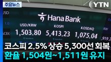 코스피 2.5% 상승 5,300선 회복...환율 1,504원~1,511원 유지 / YTN