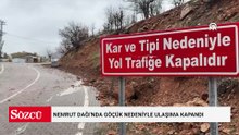Nemrut Dağı'nda göçük nedeniyle ulaşıma kapanan yolun açılması için çalışma yürütülüyor