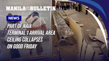 Part of NAIA Terminal 1 arrival area ceiling collapses on Good Friday