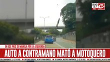 Tremendo video: auto en contramano chocó a motociclista y lo mató en el acto