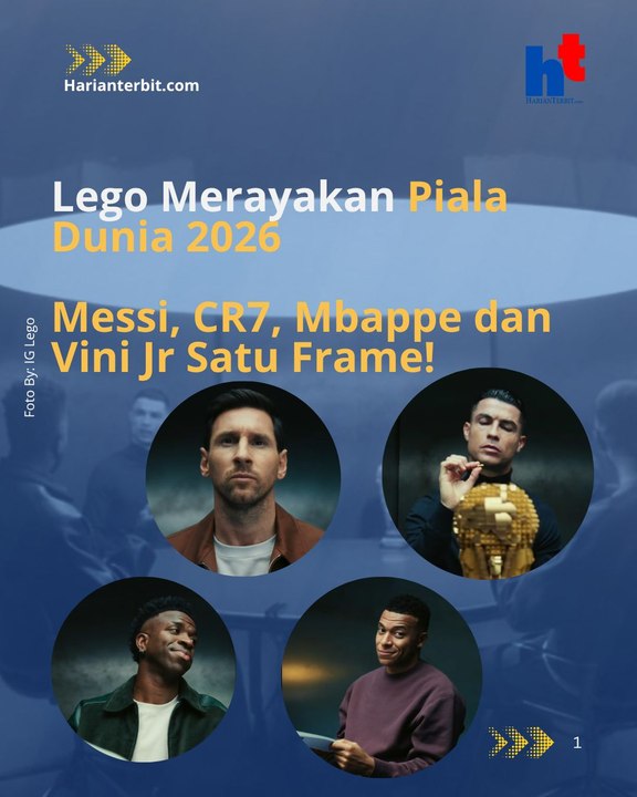 Lego Merayakan Jelang Piala Dunia 2026Messi,CR7, Mbappe dan Vini Jr Satu Frame!