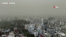 Adana'da toz taşınımı havadan görüntülendi