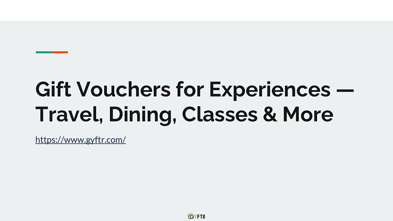 Gift Vouchers for Experiences — Travel, Dining, Classes & More