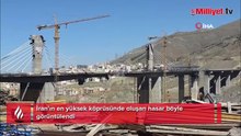 İran'ın en yüksek köprüsünde oluşan hasar görüntülendi