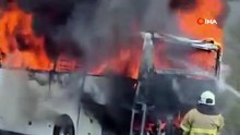 Bursa seyir halindeki yolcu otobüsü bir anda alev topuna döndü