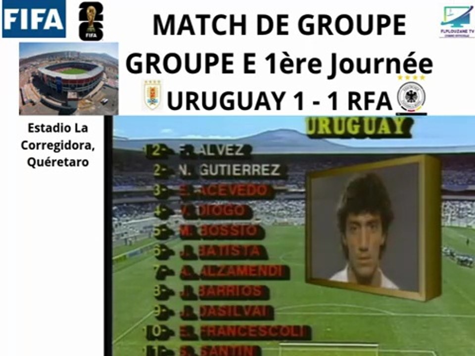 Football : Coupe du Monde de Football de la FIFA 1986 Groupe E 1ère Journée URUGUAY - RFA ( 4 JUin 1986)