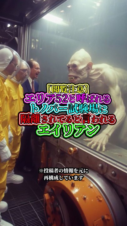 【閲覧注意】 エリア52と呼ばれる トノパー試験場に隔離されてると言われる エイリアン