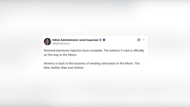 La misión Artemis II abandona la órbita terrestre y se dirige a la Luna