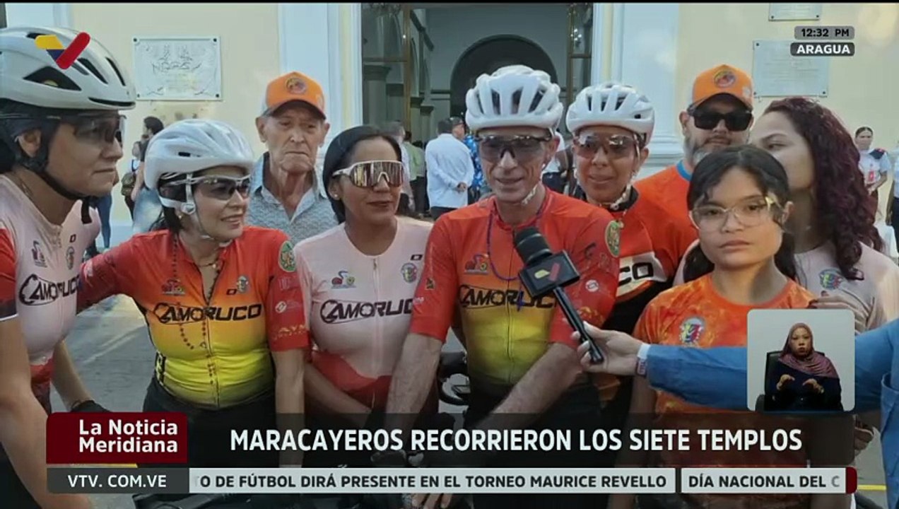 Aragüeños participaron en emotivo recorrido ciclístico por los 7 templos más emblemáticos de la entidad