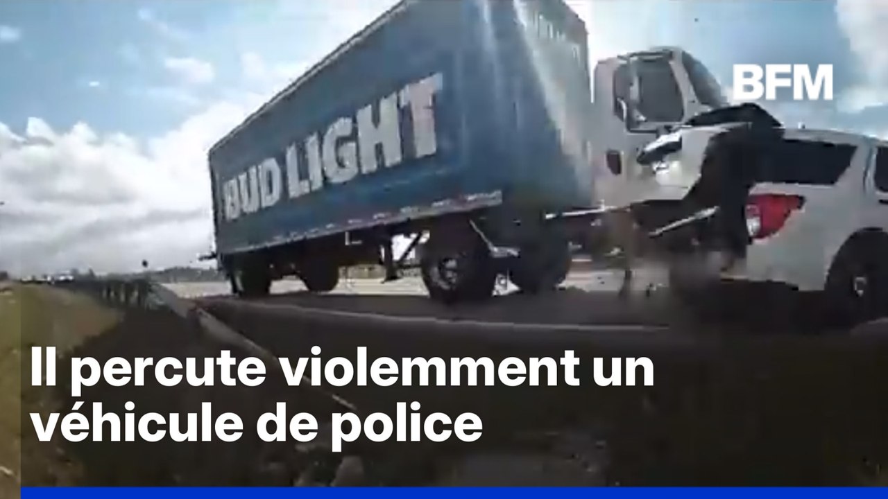 Un camion de bière volé percute une voiture de police lors d’une course-poursuite