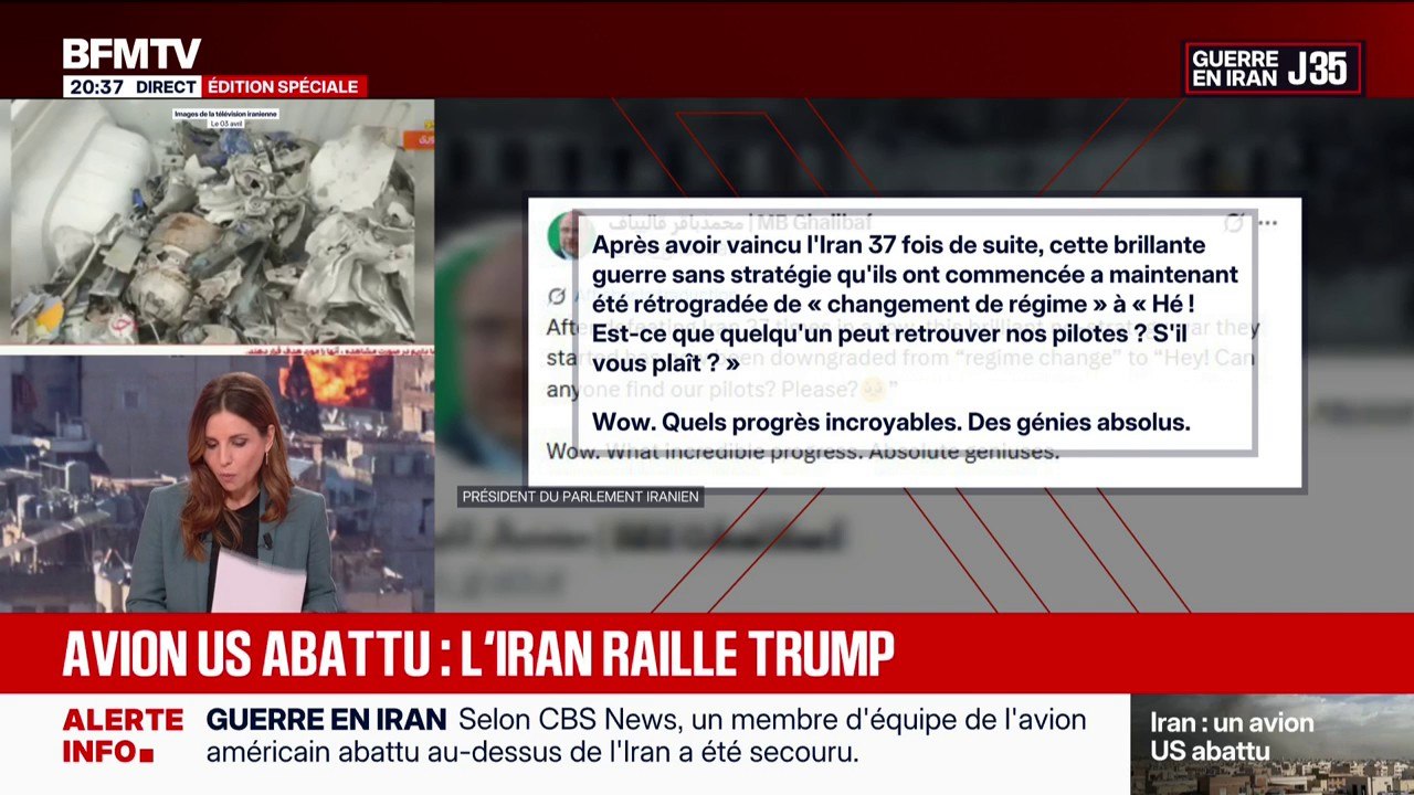 Avion américain abattu en Iran: sur les réseaux sociaux, le président du Parlement iranien ironise sur la situation