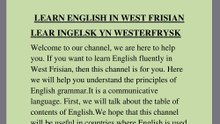 LEAR INGELSK YN WESTERFRYSK(ynhâldsopjefte)yn jo memmetaal