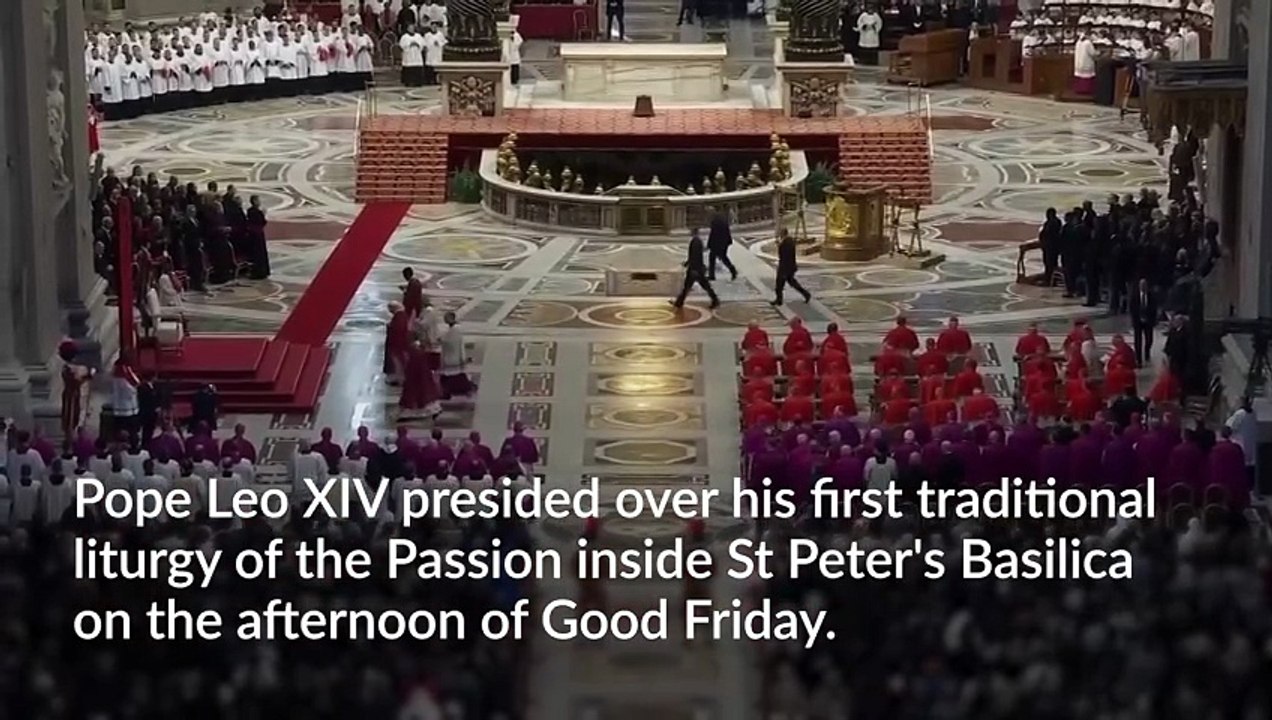 Pope Leo presides over his first Good Friday prayer service
