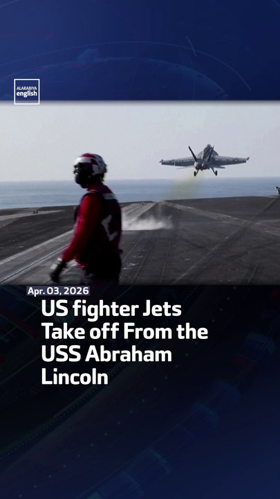 US fighter Jets Take off From the USS Abraham Lincoln