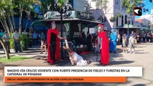 Masivo Vía Crucis viviente con fuerte presencia de fieles y turistas en la Catedral de Posadas