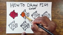 How to Draw a Fish Drawing for Painting and Coloring for Kids & Toddlers
