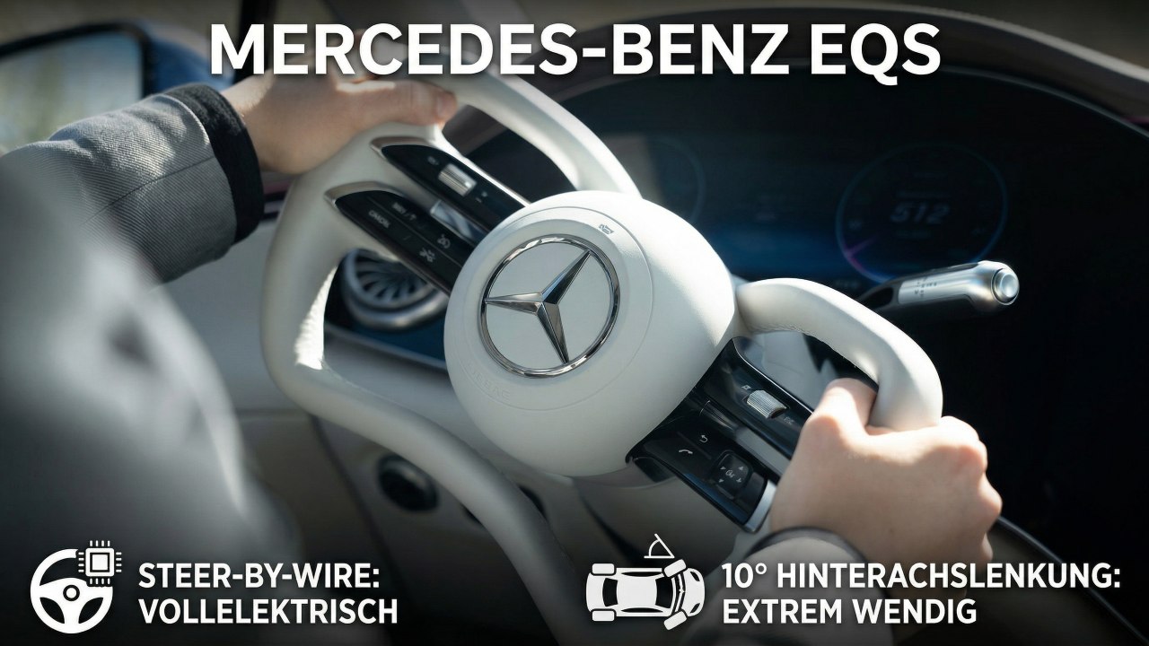 Mercedes-Benz EQS mit Yoke-Lenker: Neue Lenktechnik im Test!