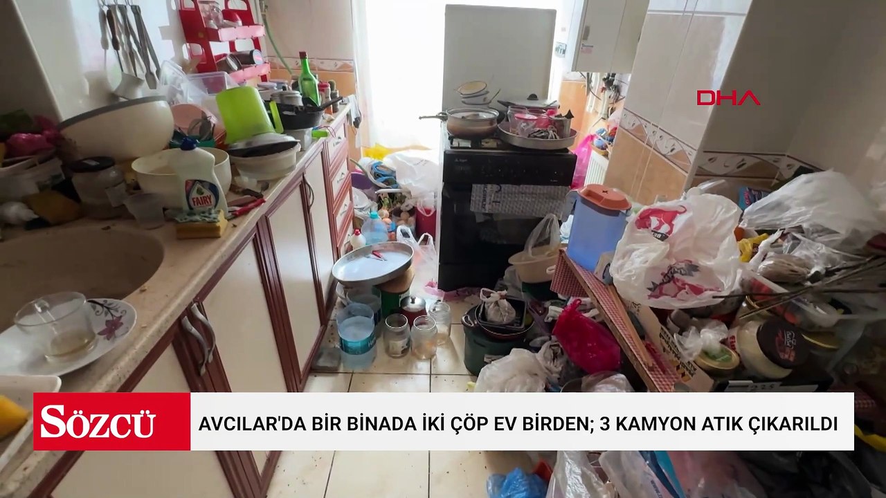 Avcılar'da bir binada iki çöp ev birden; 3 kamyon atık çıkarıldı