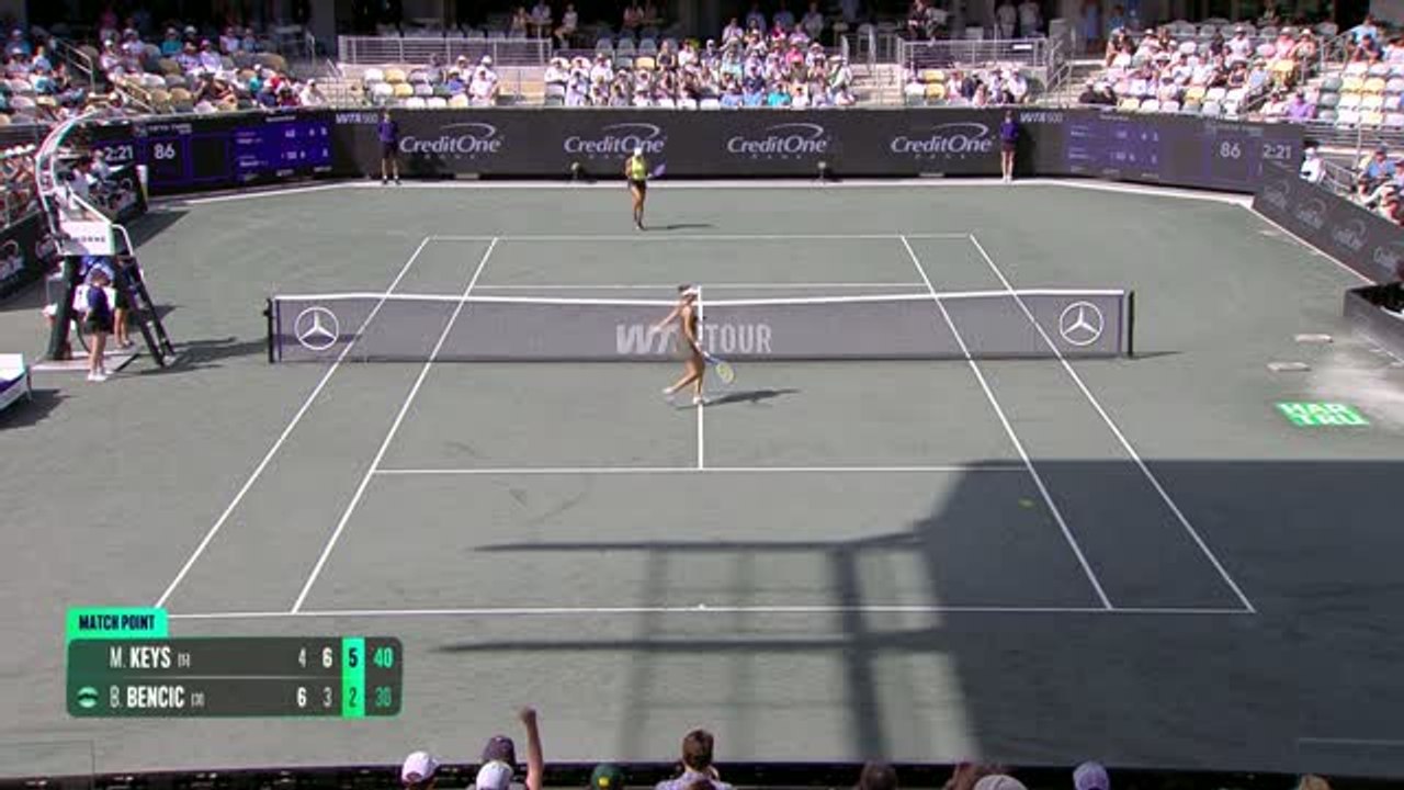 Charleston - Keys renverse Bencic