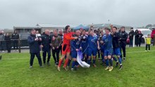 Liskeard Athletic's players and management team celebrate their title win on Good Friday at Dobwalls. Video courtesy of Kevin Marriott.