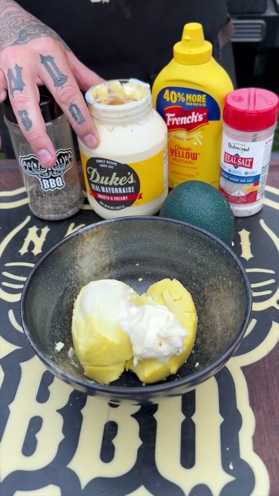 Smoked Emu Deviled Egg