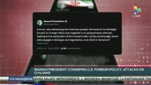 Iranian pres. condemns U.S. foreign policy, attacks on civilians
