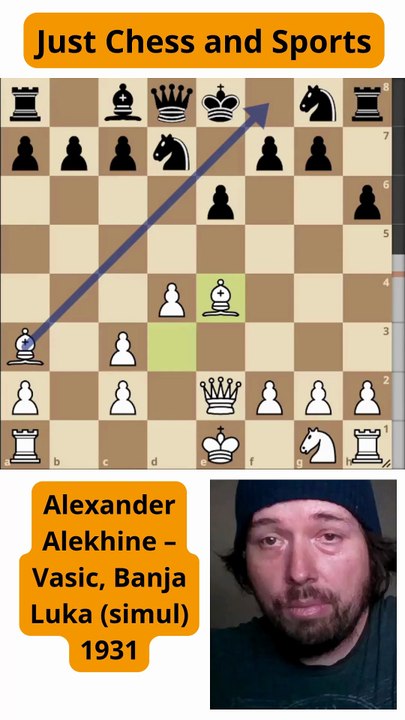 Alekhine vence a Vasic con el jaque mate de Boden (1931)