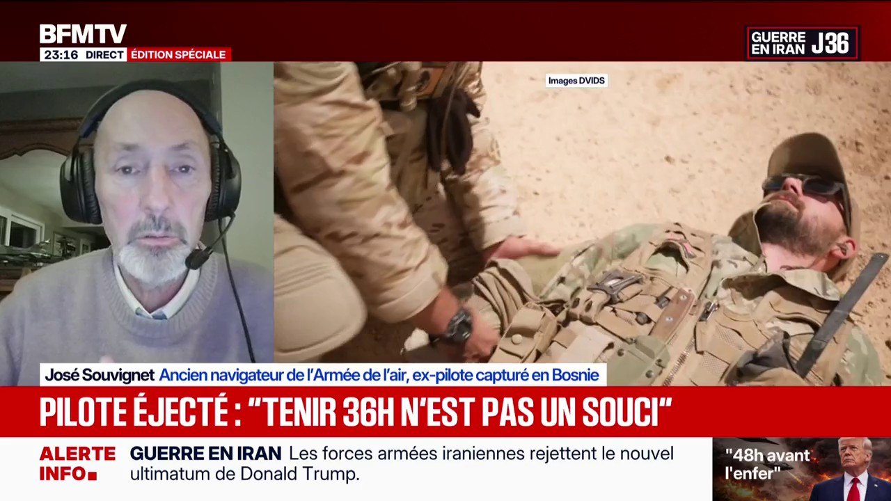 Pilote américain disparu en Iran: "Tenir 36 heures n'est pas souci s'il a de l'eau", explique José Souvignet, ex-pilote éjecté en Bosnie