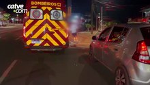 Rapaz fica ferido após batida na Avenida Carlos Gomes em Cascavel