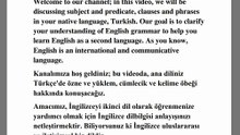 İngilizceyi Türkçe öğrenin(Özne ve yüklem, sözcük öbeği ve yan cümleler hakkında bilgi edinin)kendi ana dilinizde