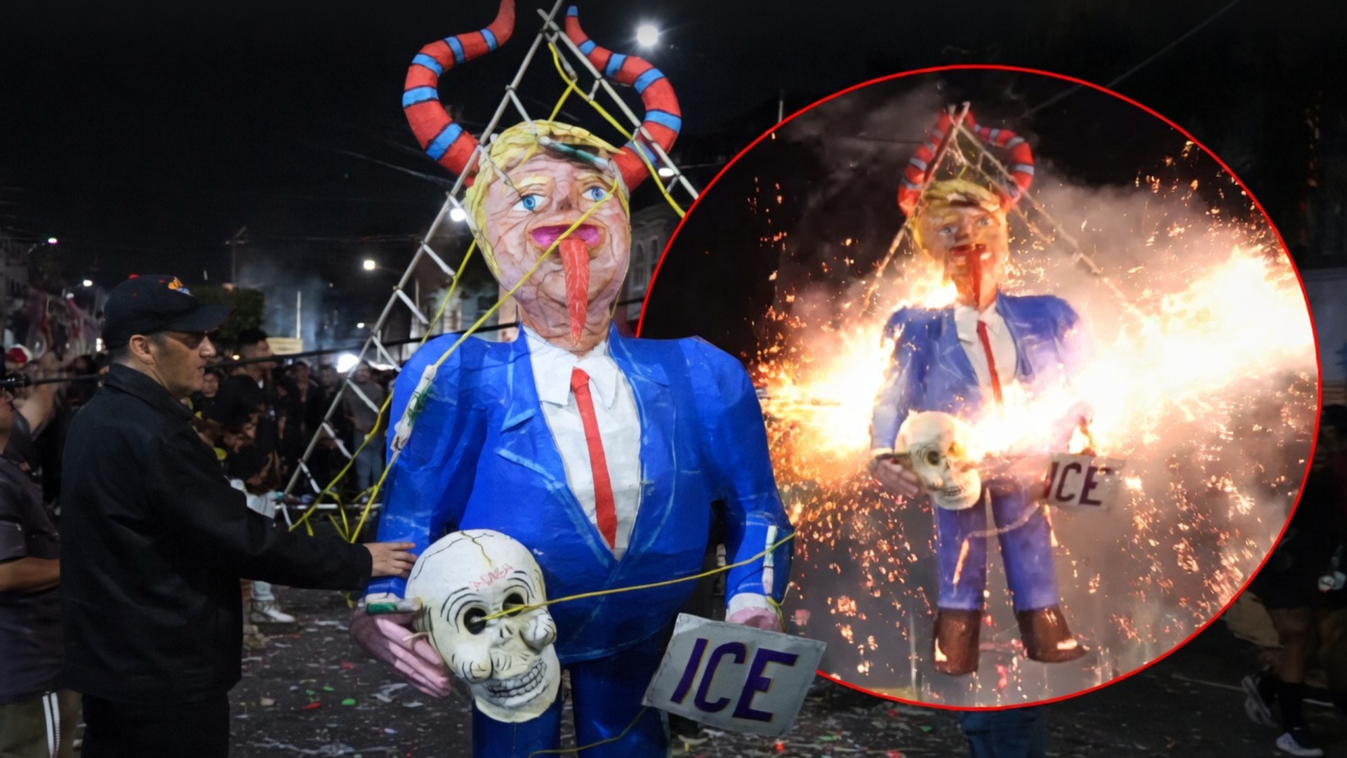 Trump sale ardiendo en la 'quema de Judas': rituales en el Sábado Santo de México