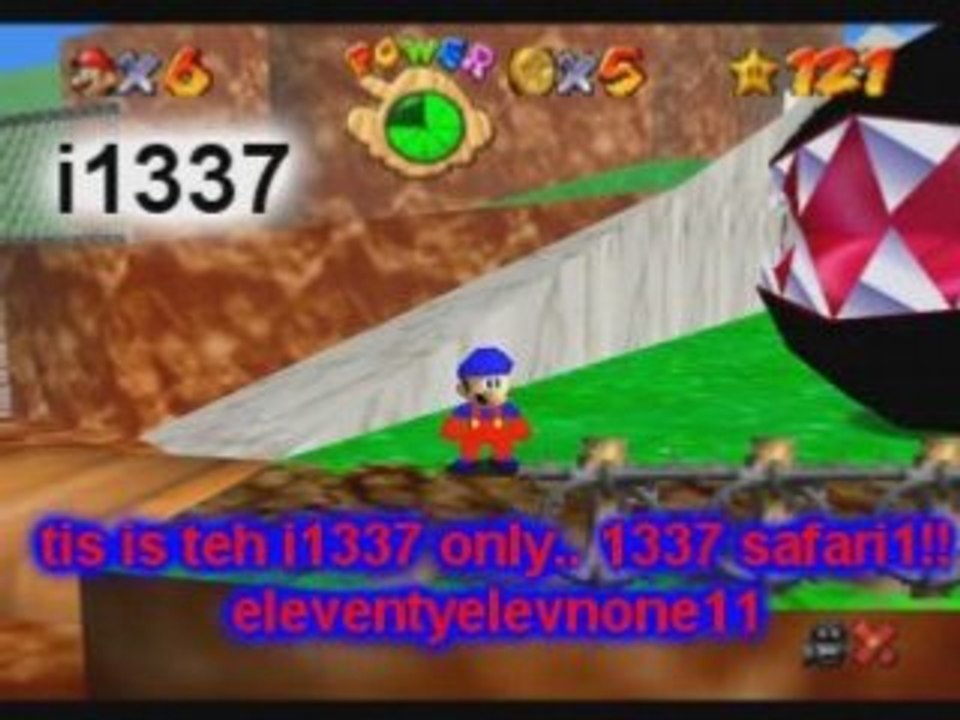 Mario Think he is 1337(SM64 Bloopers)